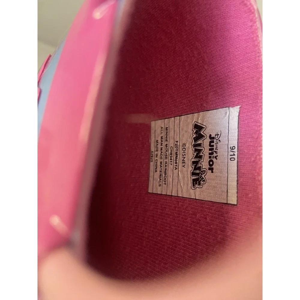 Girls Disney Junior Minnie Rubber Rain Boots-Size 9/10 Kids-Super‎ Cute